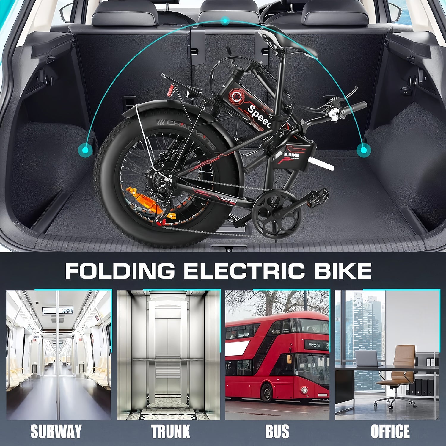UBEB01 Folding Fat Tire Electric Bike - 500W All-Terrain Ebike