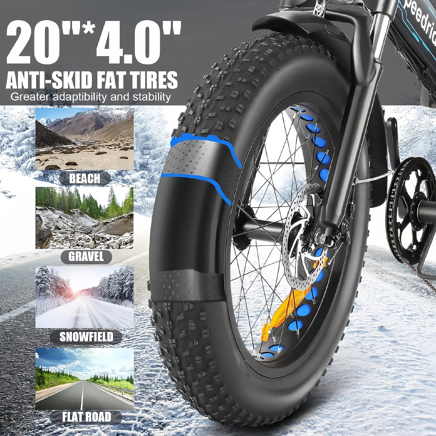 UBEB01 Folding Fat Tire Electric Bike - 500W All-Terrain Ebike