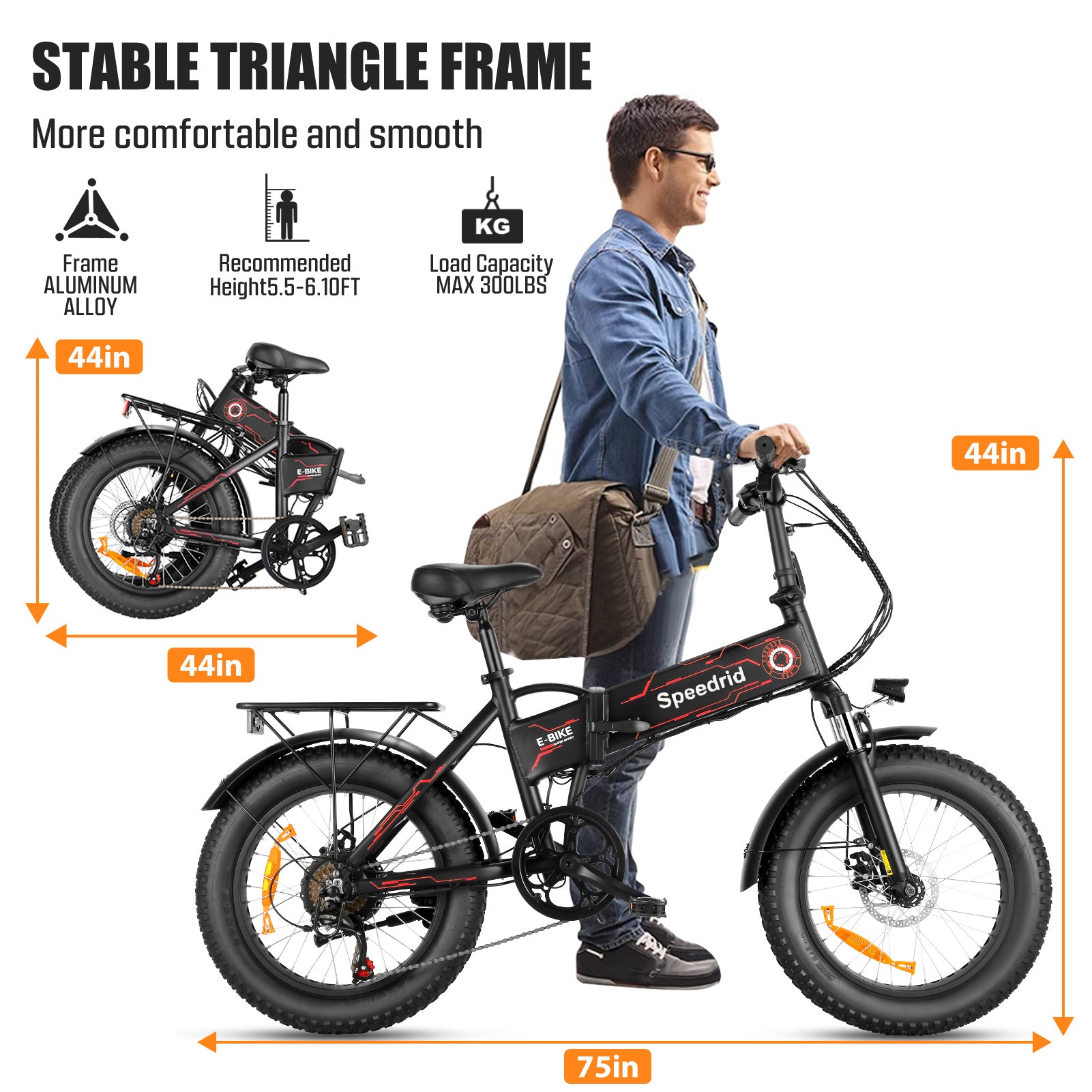 UBEB01 Folding Fat Tire Electric Bike 500W All-Terrain Ebike