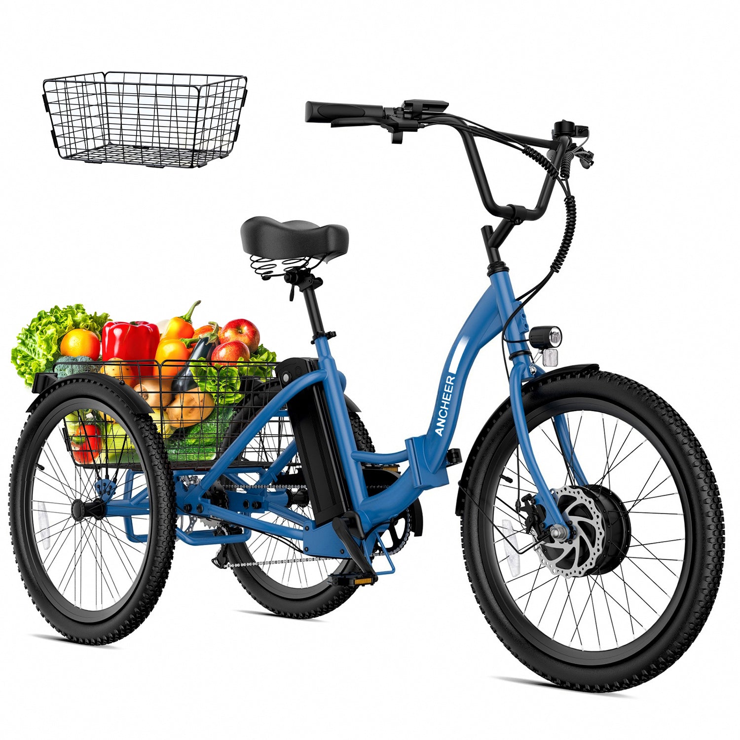 UBEB07 Electric Tricycle 24" Adult Etrike 55 Miles Range