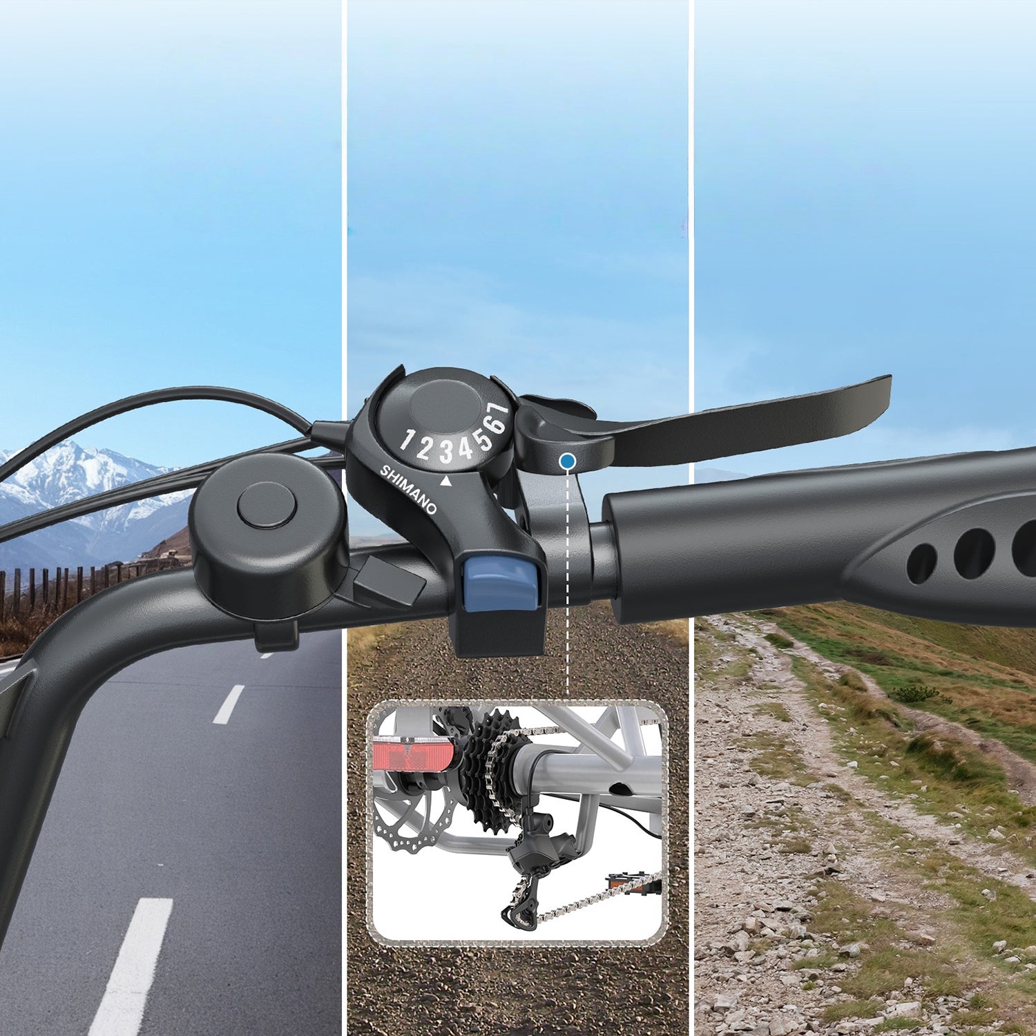 UBEB07 electric trike speedshift