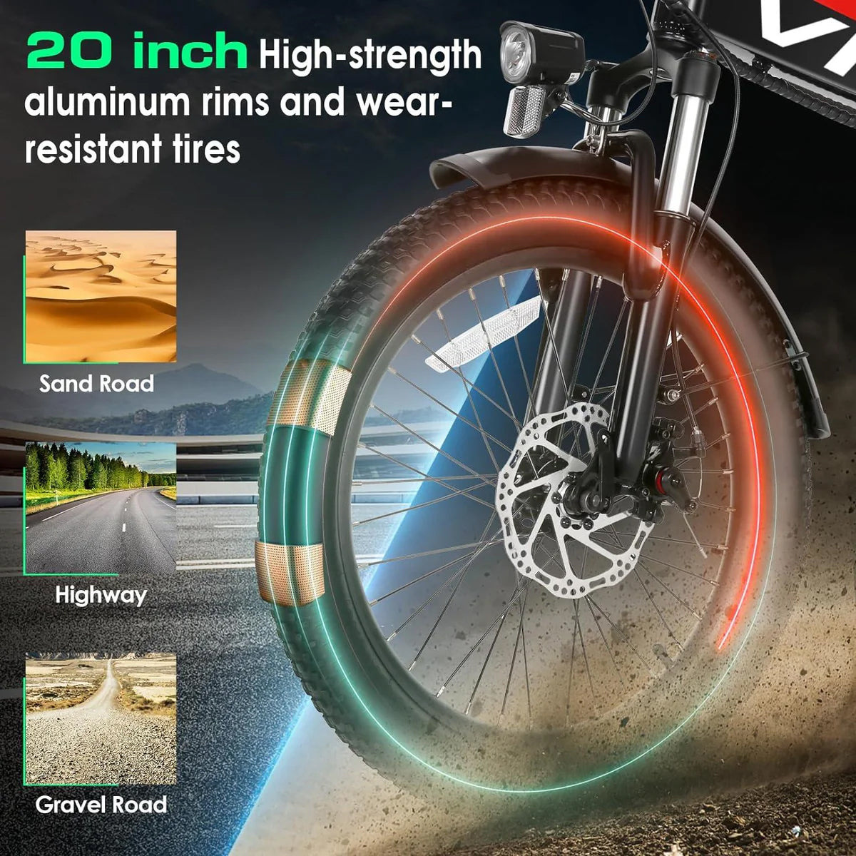 UBELIEF BN UBEB15 Folding Ebike | UL2849 Certified | 2.4" Fat Tire Commuter
