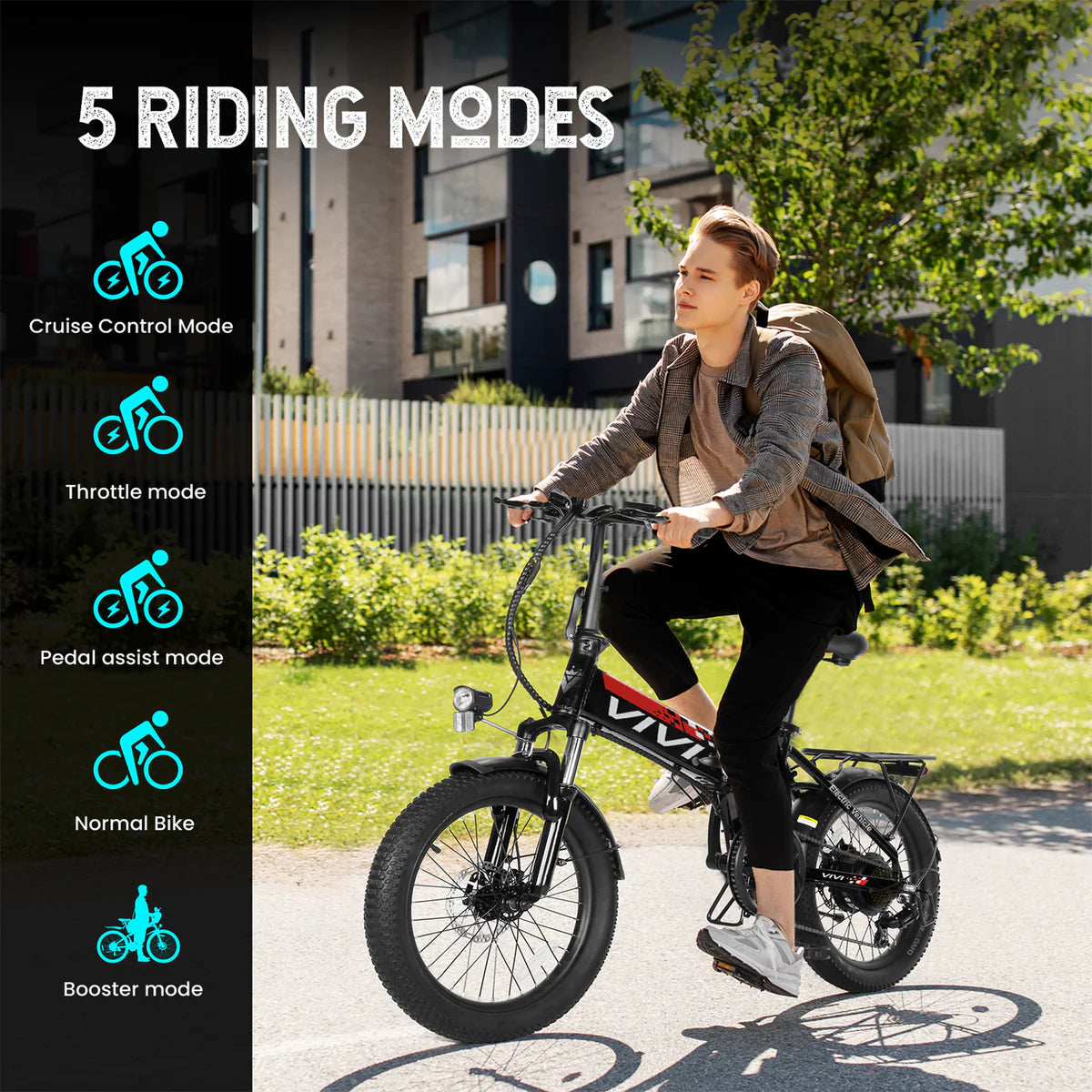 UBELIEF BN UBEB15 Folding Ebike | UL2849 Certified | 2.4" Fat Tire Commuter