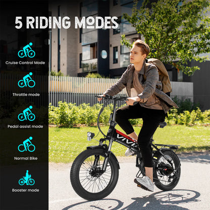 UBELIEF BN UBEB15 Folding Ebike | UL2849 Certified | 2.4" Fat Tire Commuter