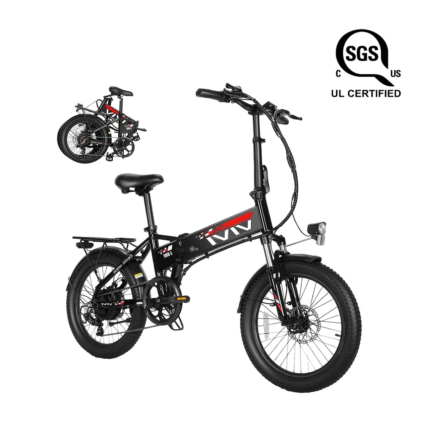 UBELIEF BN UBEB15 Folding Ebike | UL2849 Certified | 2.4" Fat Tire Commuter
