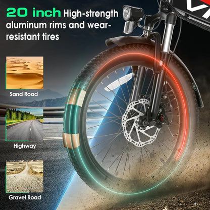 UBELIEF BN UBEB15 Folding Ebike | UL2849 Certified | 2.4" Fat Tire Commuter