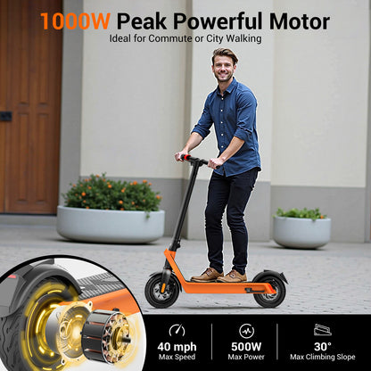 UBES01 | 500W Foldable Electric Scooter – 40KM/H 70KM Range Dual Disc Brakes